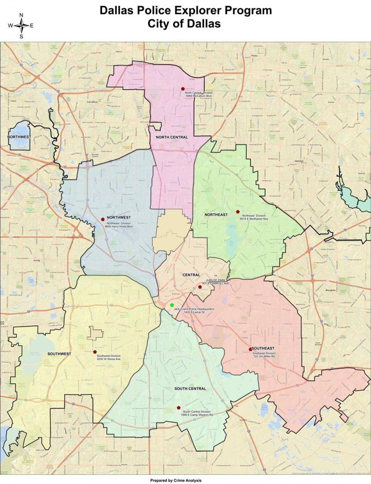 Carte de la région de Dallas
