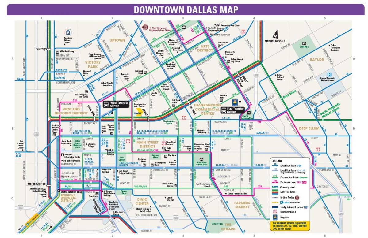 Dallas lignes de bus de la carte