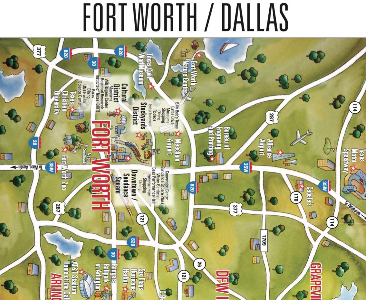 la carte de Dallas Fort Worth