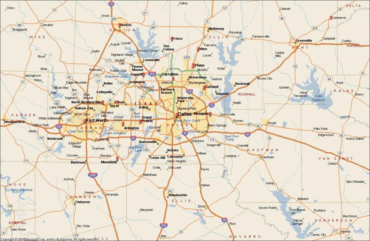 Dallas Fort Worth metroplex carte