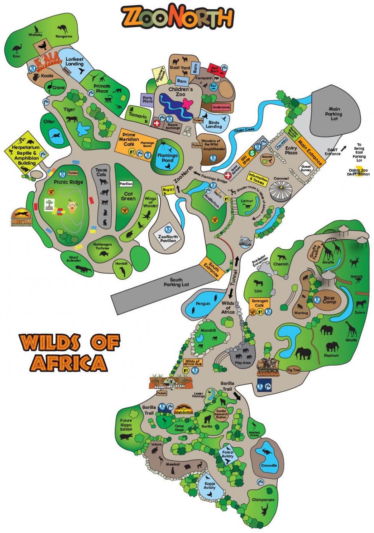 la carte de Dallas zoo