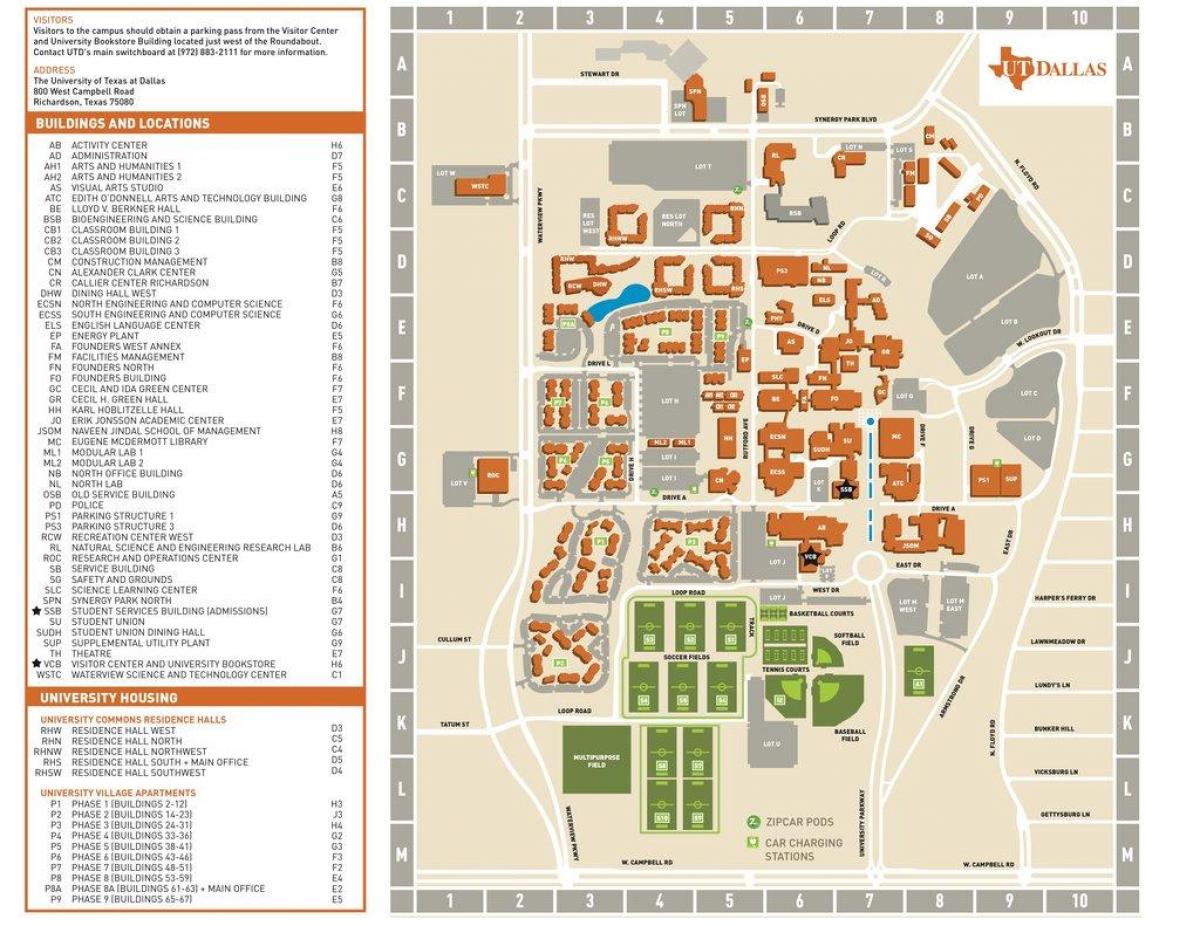 l'université du Texas à Dallas carte