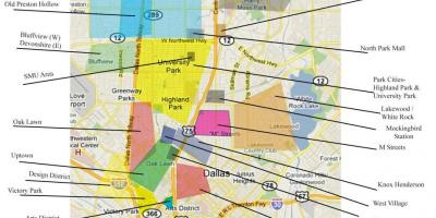 La carte de Dallas quartiers