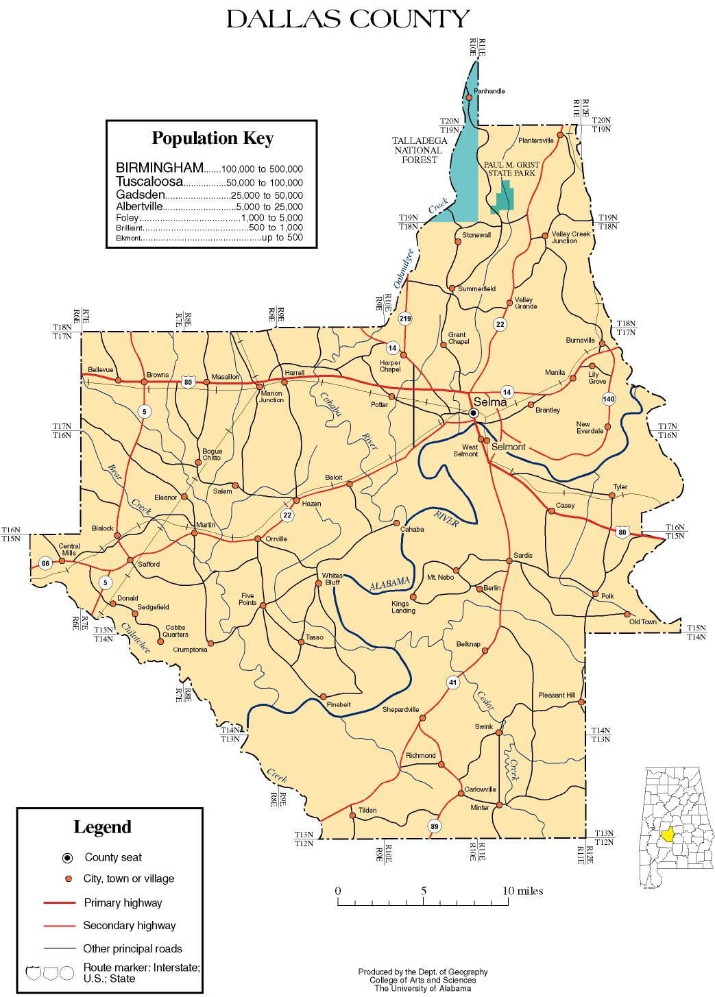 carte du comté de Dallas