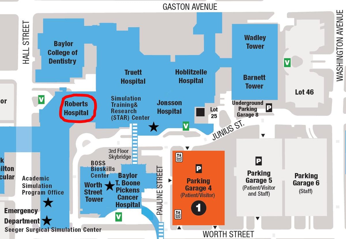 L'université Baylor carte du campus