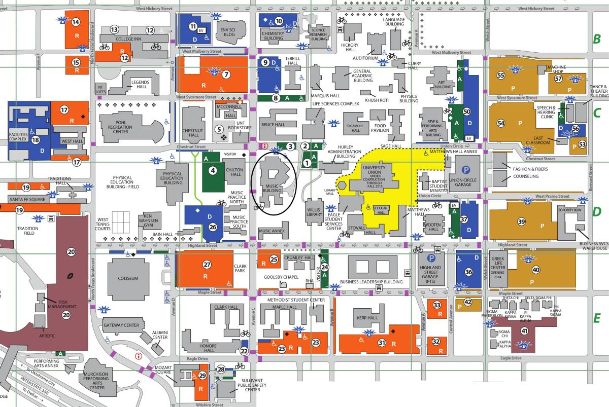 L'université de North Texas, Dallas carte