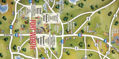 La carte de Dallas Fort Worth