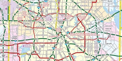 Plan de la ville de Dallas